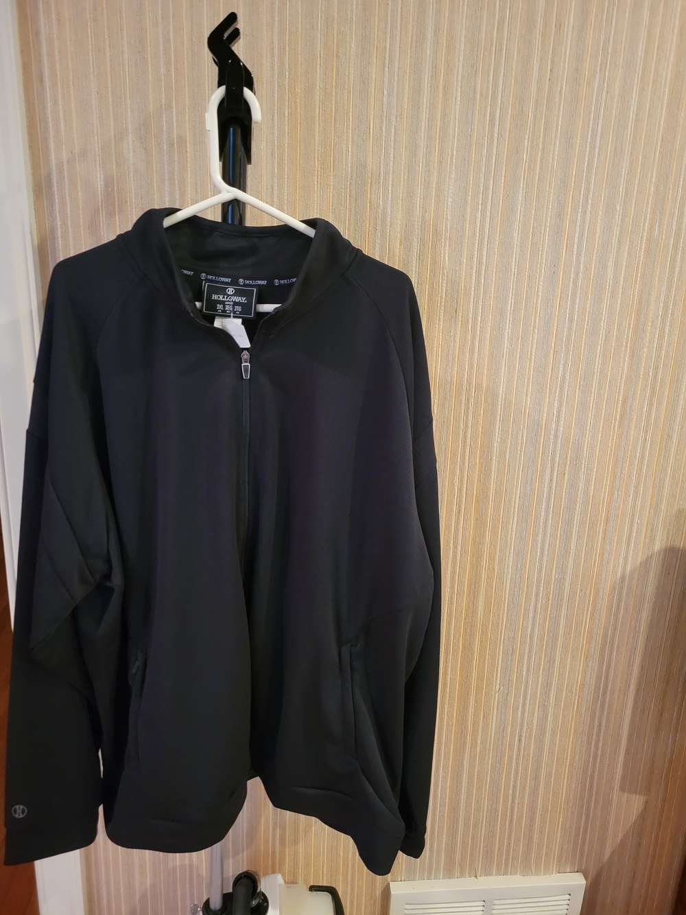 Holloway Men's Black Full-Zip Performance Jacket with Zip Pockets NWT XXL